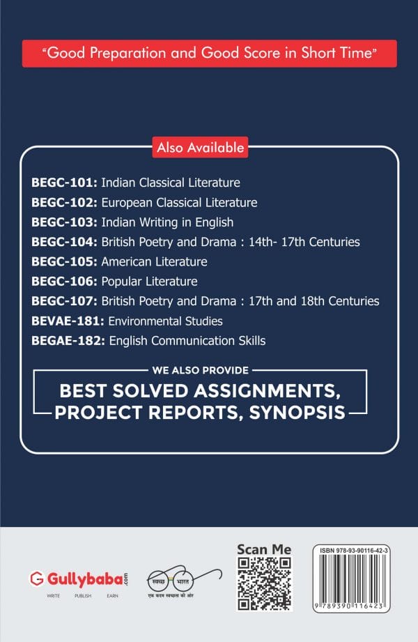 IGNOU BEGC-102 - European Classical Literature, Latest CBCS Help Book Edition