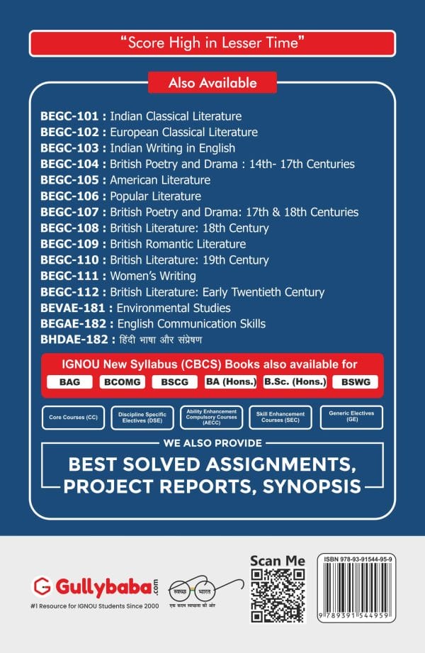IGNOU BEGC-111 - Women's Writing, Latest CBCS Help Book Edition