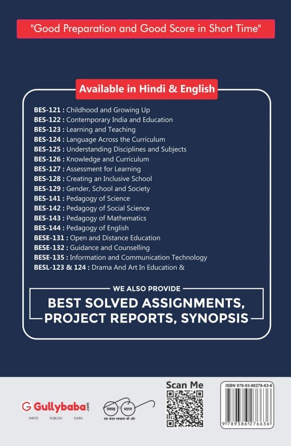 IGNOU BES-123 - Learning and Teaching, Latest Help Book Edition