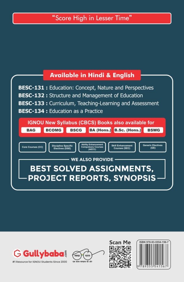 IGNOU BESC-134 - Education as a Practice, Latest CBCS Help Book Edition