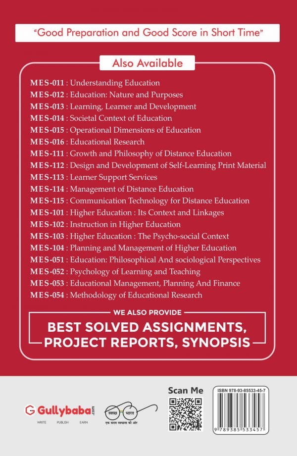 IGNOU MES-114 - Management of Distance Education, Latest Help Book Edition IGNOU MES-114 - Management of Distance Education, Latest Help Book Edition