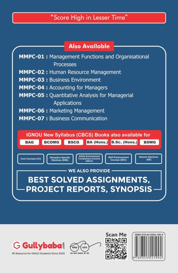 IGNOU MMPC-02 - Human Resources Management, Latest Help Book Edition