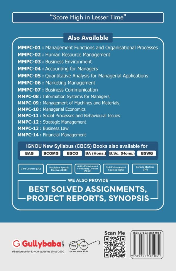 IGNOU MMPC-09 - Management of Machines and Materials, Latest Help Book Edition