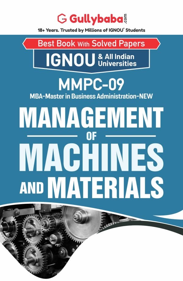 IGNOU MMPC-09 - Management of Machines and Materials, Latest Help Book Edition