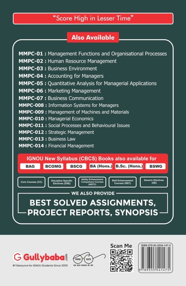 IGNOU MMPC-12 - Strategic Management, Latest Help Book Edition
