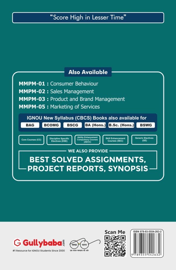IGNOU MMPM-03 - Product and Brand Management, Latest Help Book Edition