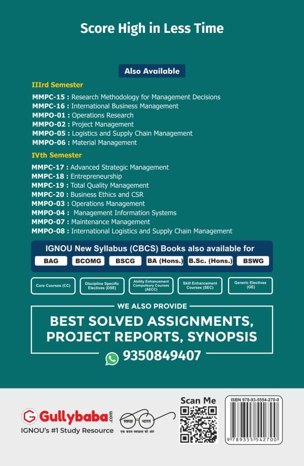 IGNOU MMPO-01 - Operations Research, Latest Help Book Edition