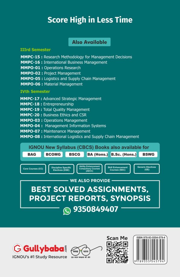 IGNOU MMPO-03 - Operations Management , Latest Help Book Edition