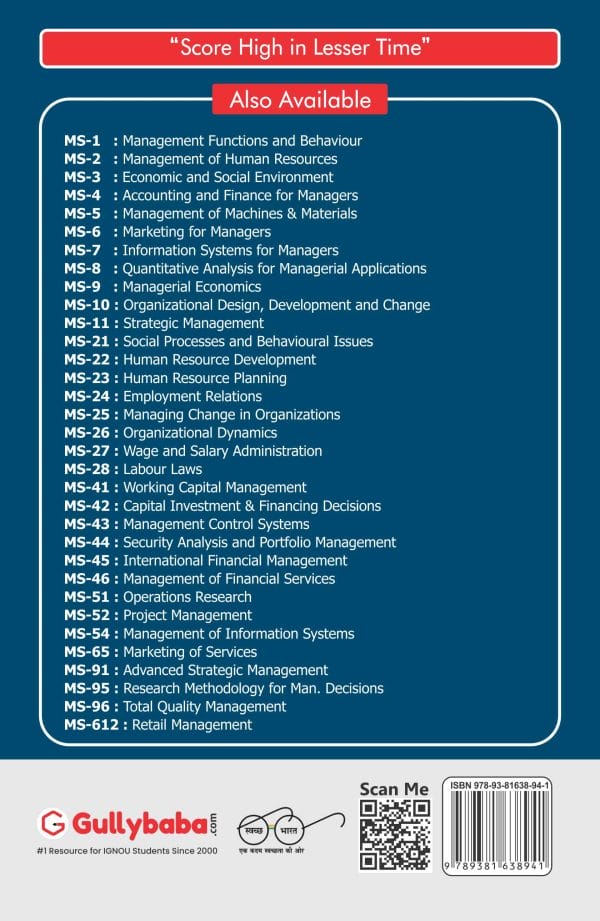 IGNOU MS-27 - Wage and Salary Administration, Latest Help Book Edition